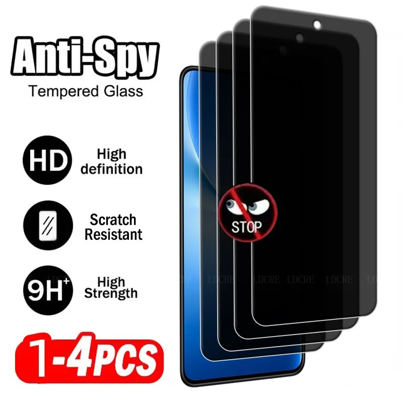4/3/2/1Pcs For Vivo V60 Lite Glass Vivo V60 Lite Screen Protector 9H Protective Privacy Anti-Spy Tempered Glass Vivo V60 Lite