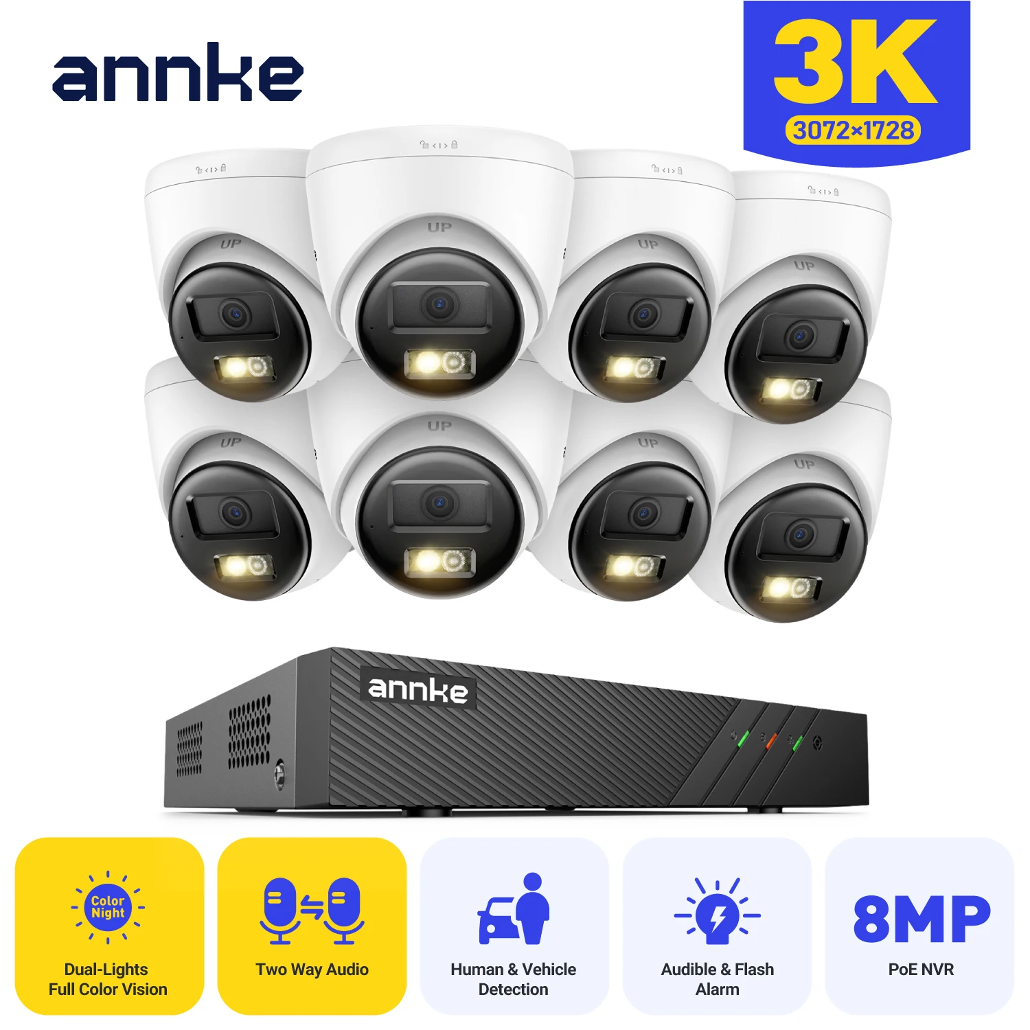 ANNKE 8Channel PoE Wired Surveillance System Kit