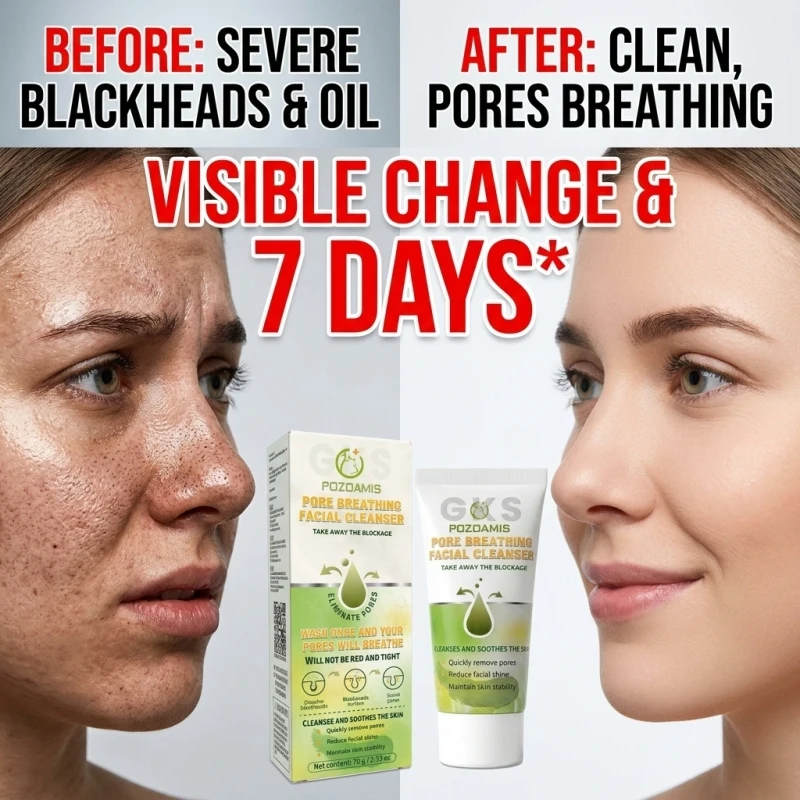 POZOAMIS Deep Pore Cleansing Facial Wash Cream Gentle Oil‑Control Face Cleanser Help Reduce Blackhead Appearance Refine Enlarged Pores Look For Daily Oily Skin Care Routine
