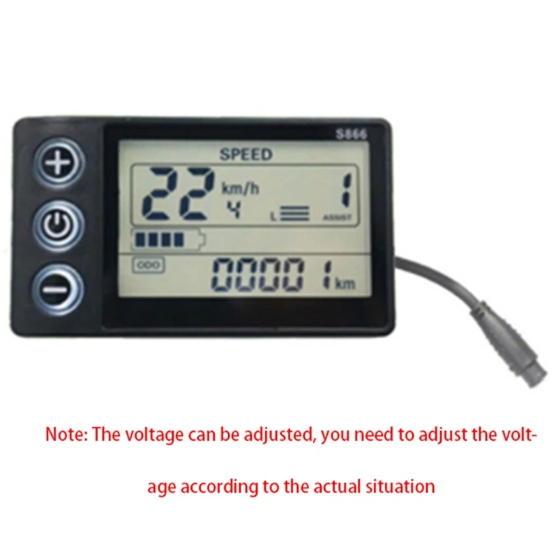 24V 36V 48V 60V Waterproof LCD Display S866 Controller Panel Dashboard Electric Bike Display for Electric Scooter 6Pin-A23U
