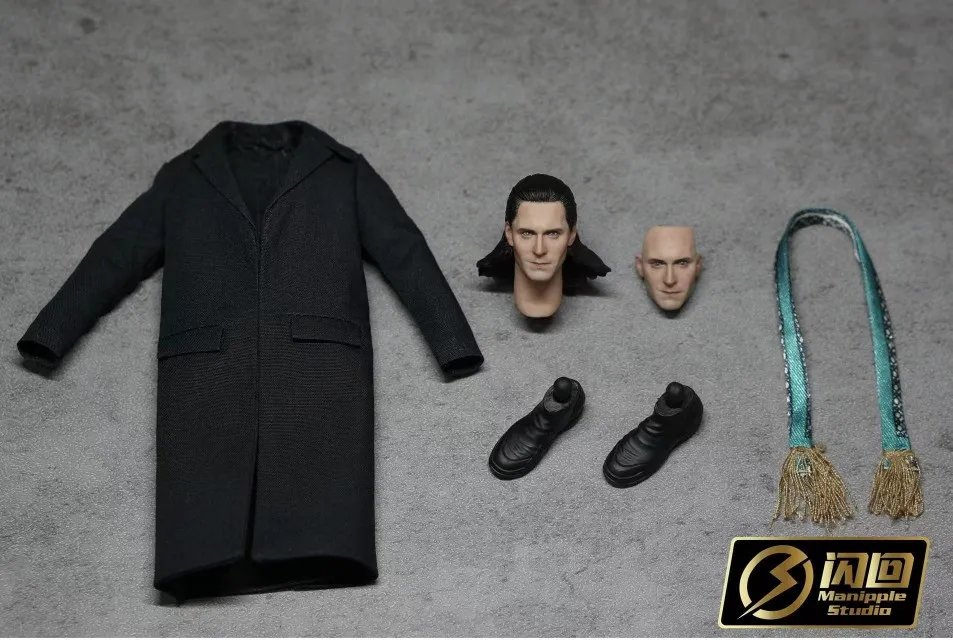 1/12 SCHAAL Tom Hiddleston Dubbele Head Sculpt Jas Schoenen Set Model Fit 6 ''SHF Mannelijke Soldaat Action Figure Body poppen