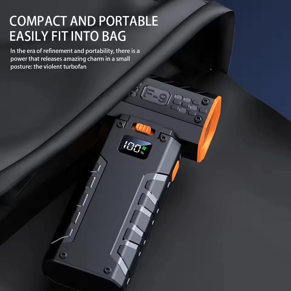 

Zai Xiao fan 130000RPM blower 100 speed stepless wind speed Handheld fan Portable c charging with illuminated digital display