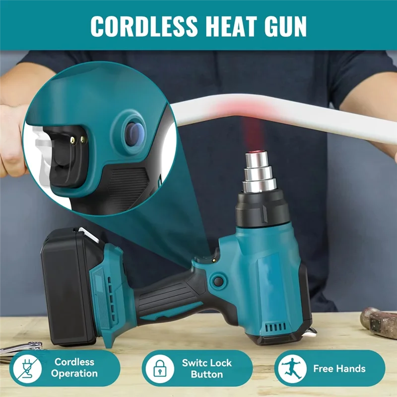 ABRW-Cordless Hot Air Tool For  18V 20V BL1830 Battery 350W Rated 990°F Hot Air Tool Kit With LED Display