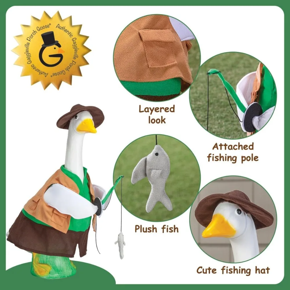 Fishing Goose Outfit for 23" H Statue, Large Size view 4