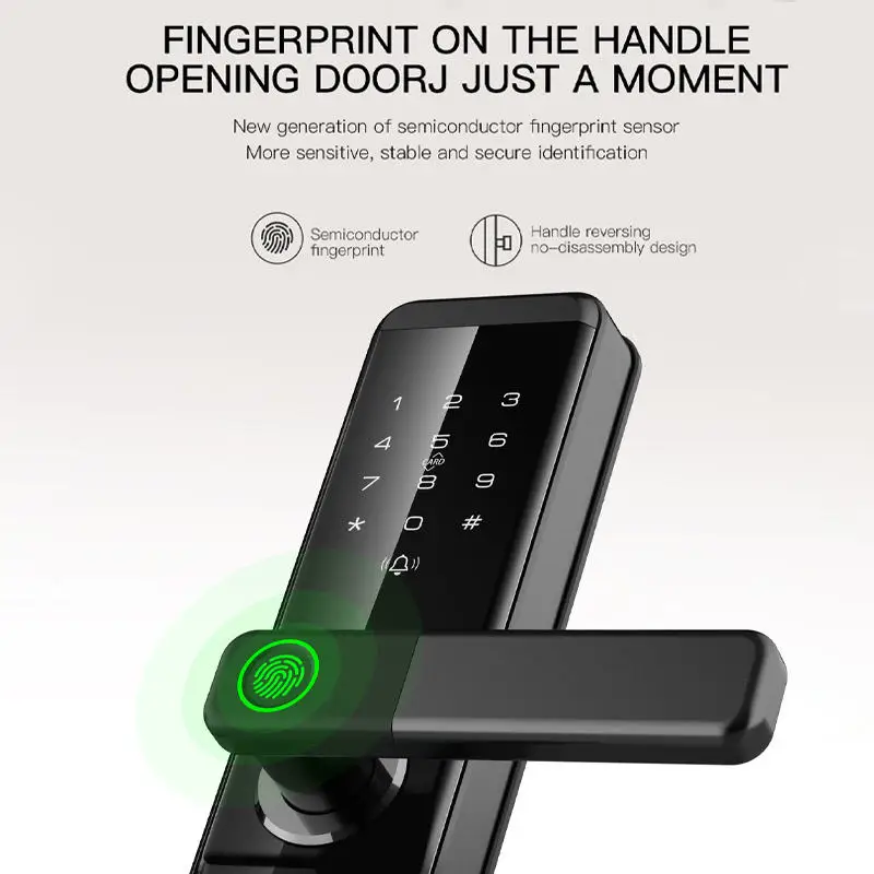 STLFセキュリティスマートロック、指紋認証デジタルキーパッド、ホーム自動デッドボルトスマートロック（玄関ドア用）