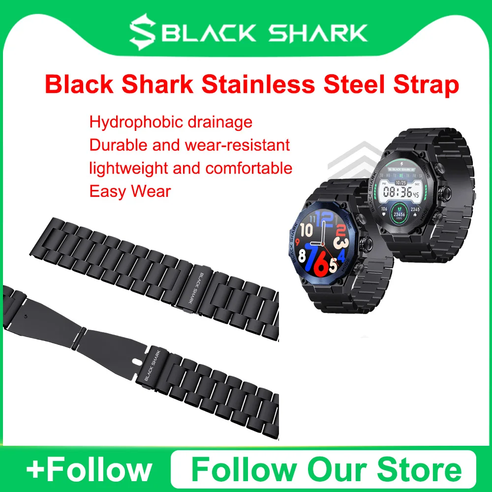 

2025 New Black Shark Stainless Steel Strap Watch Accessories Sports Watch Replacement Strap Magnetic Strap Smart Watch