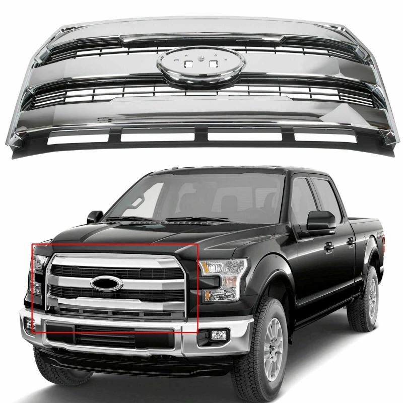 

Grill Grille For 2015 2016 2017 Ford F150 Front Bumper Cover Upper Center Grille Racing Grills Car Accessories