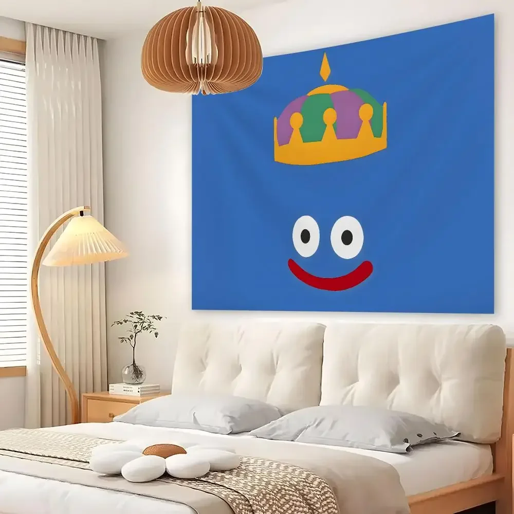 Dragon Quest S-Slime Tapestry Custom Living Bedroom Party Dormitory Interior Wall Bohemian Decoration Attached Clip