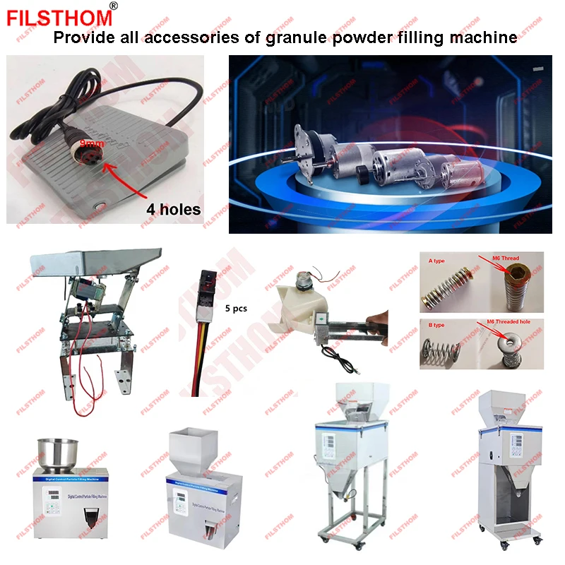 Intelligent Powder Particle Filling Packing Machine Accessories Parts Various Motor Weighing Hopper Sensor Vibration Spring