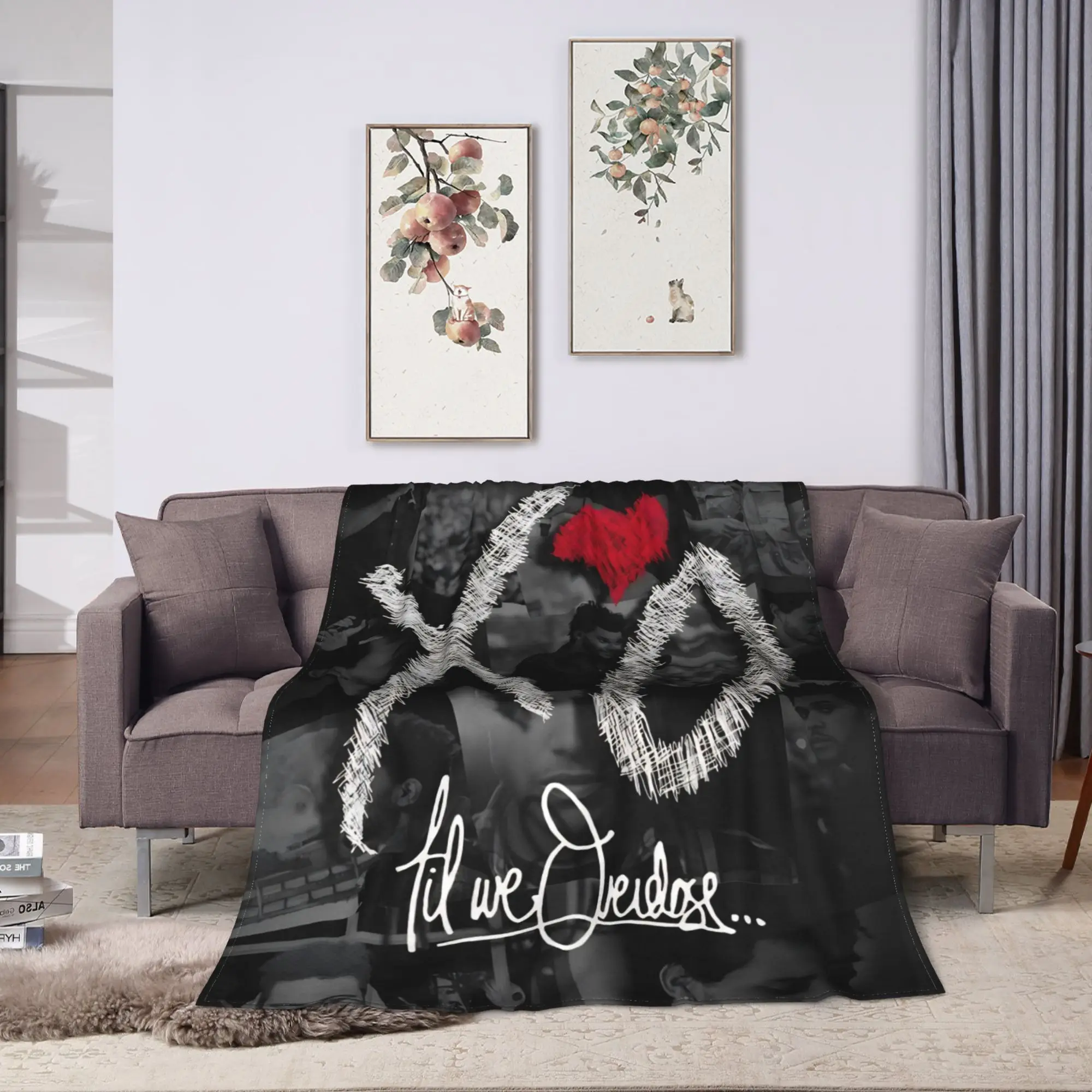 The Weeknd XO Album Flannel Blanket  Super Warm Throw Blanket for Home Decor Camping Pattern Bedspread Sofa Bed Cover