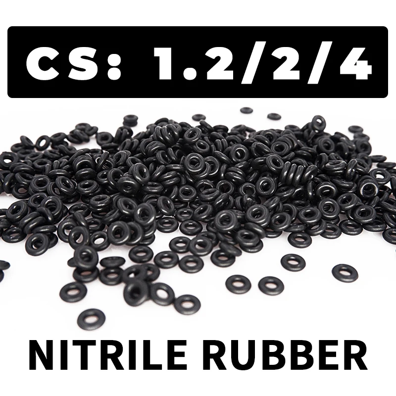 CS 1.2/2/4mm O-ring thickness cross section NBR Nitrile rubber sealing gasket rubber washer ring wholesale in specifications