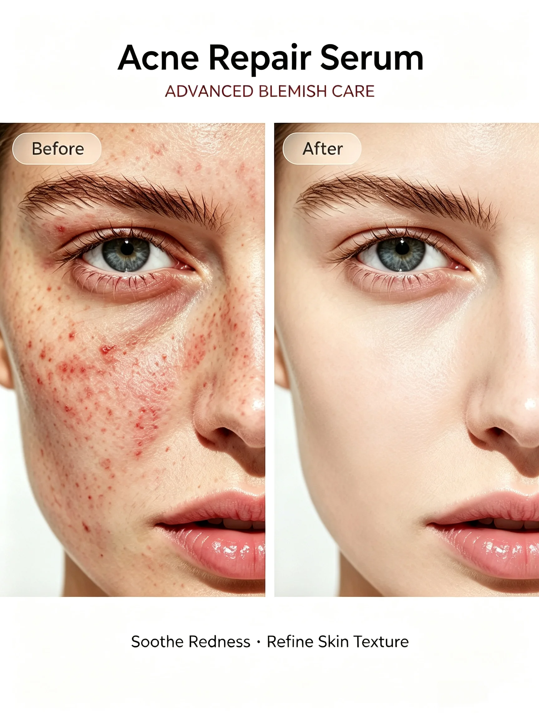 Advanced Blemish Care Face Serum Acne Repair Essence Soothe Redness Refine Skin Texture Improve Uneven Skin