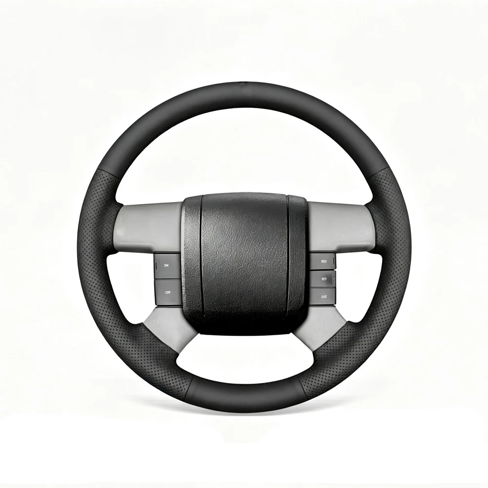 Custom Microfiber Leather Steering Wheel Cover Wrap for Ford F150 F250 F350 2004-2008 Hand Sewing
