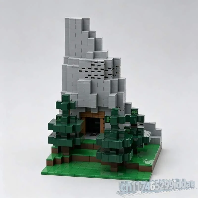 1608PCS Mine Chunk MOC Model Custom Puzzle Pixel Block Landscape DIY Assembly Educational Blocks Creative Game Scene Toy Gifts