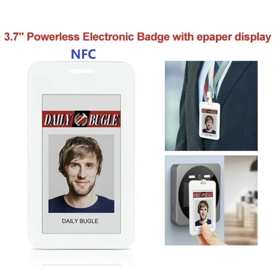 Eink Picture Display Tag Eink Card Passive NFC-Powered 3.7 inch E-Paper Screen Mini Digital Picture Frames E-Name Business Card