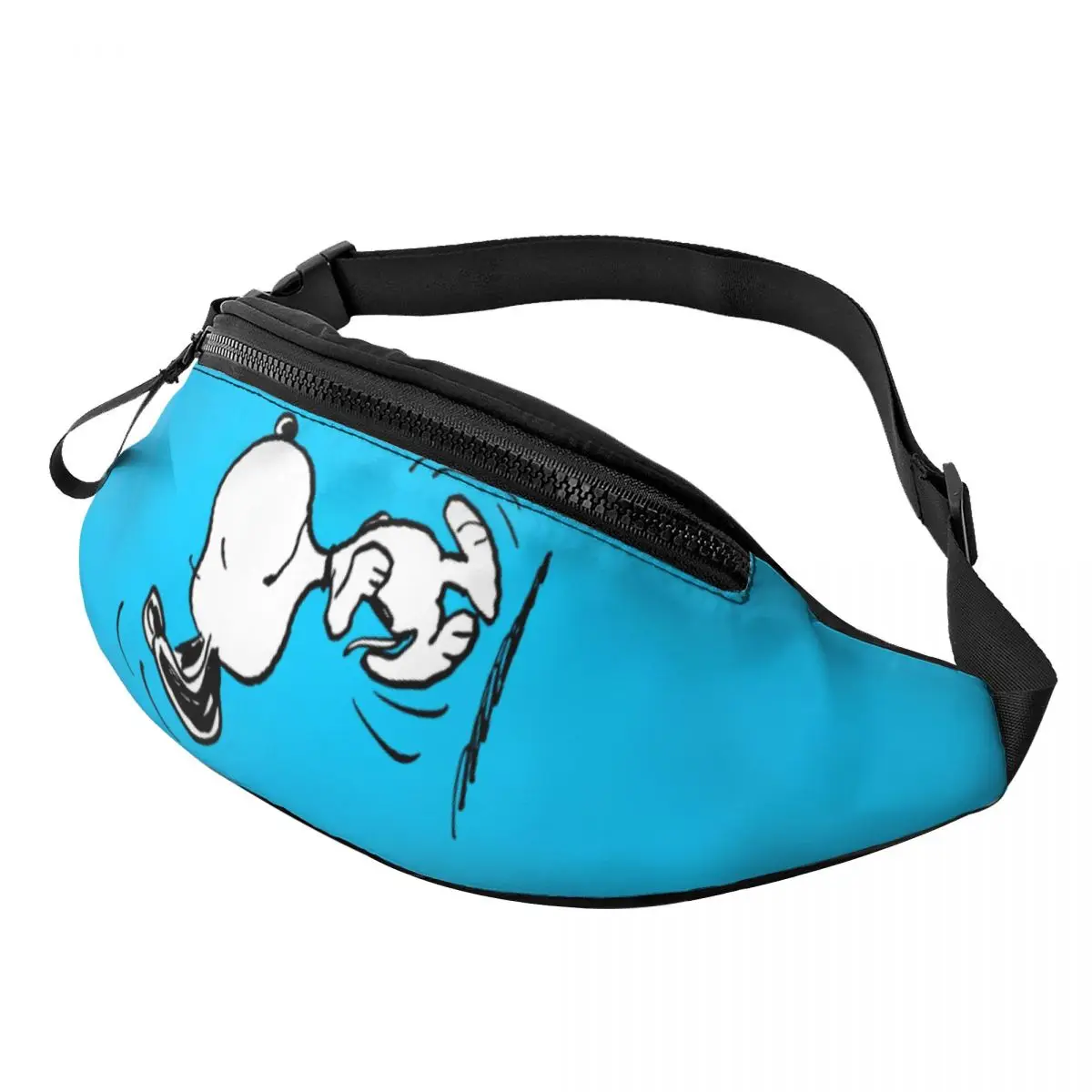 Custom Snoopys Happy Dance Fanny Pack for Women Fashion Cartoon Comic Dog Crossbody Waist Bag Cycling Camping Phone Money Pouch