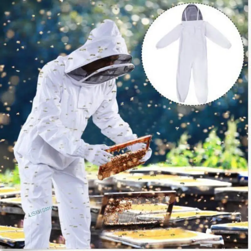 

Protection Beekeeping New Full Body Suit Cotton Beekeeper Costume Safty Veil Hood Hat Clothes Suit Bee Suit Equipment