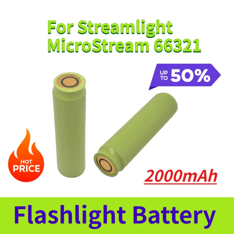 

2000mAh Flashlight Battery for Streamlight MicroStream 66321