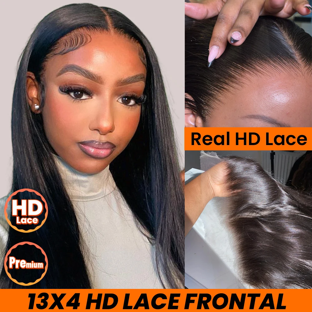 

13x4 Ture HD Кружева Фронтальная Одиночная Шелковистая Прямая Ультратонкая Невидимая Швейцарская Кружева Узкая Настоящее HD Кружево Расплавленная в Кожу Идеально