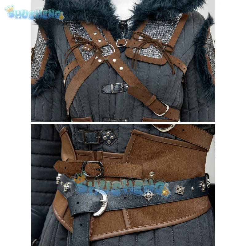 أزياء سيري ويتشر 4 التأثيرية زي سيريلا فيونا إلين ريانون للهالوين كرنفال حفلة عيد الميلاد لعب الأدوار الملابس