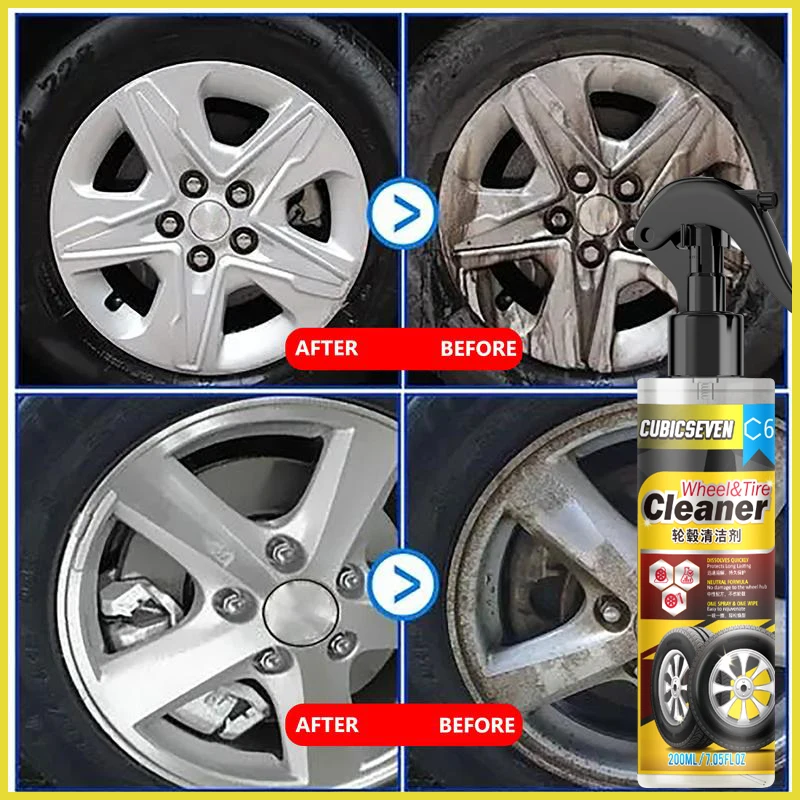 200ml Car Iron Powder Remover Dust Rust Cleaner Auto Wheel Hub Rust Prevention Spray Paint Care Brake Cleaner Car Accessories