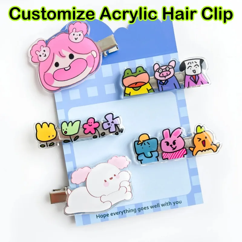 12PCNew Girl Cute Colorful Drop Shape HairClips Sweet Hair Clip Kids Hair Clip Slip Clip Custom Acrylic Hair Clip