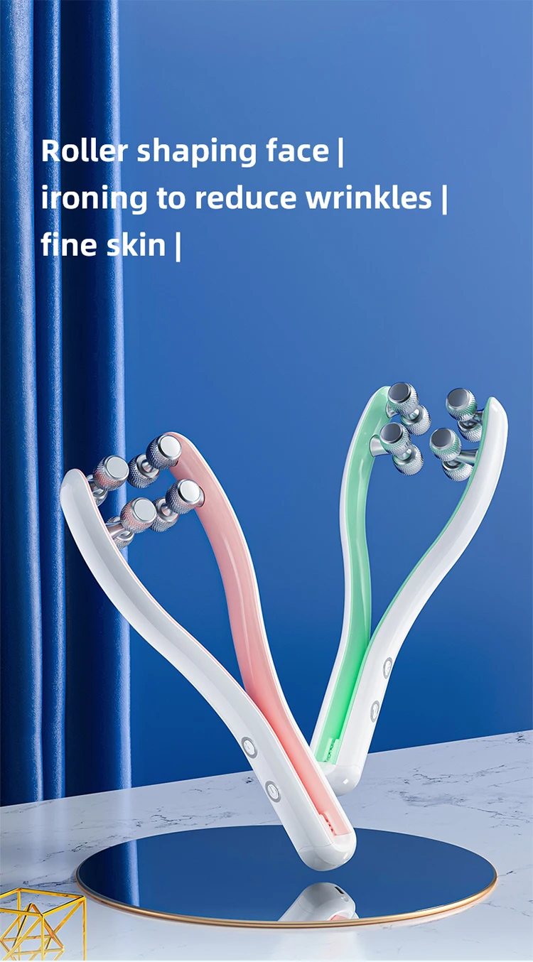 2025 فولت شكل خط مكركرنت مدلك لتدليك الوجه الأسطوانة ثلاثية الأبعاد الوجه الأسطوانة الكنتوري الذقن المزدوجة ثبات التشكيل