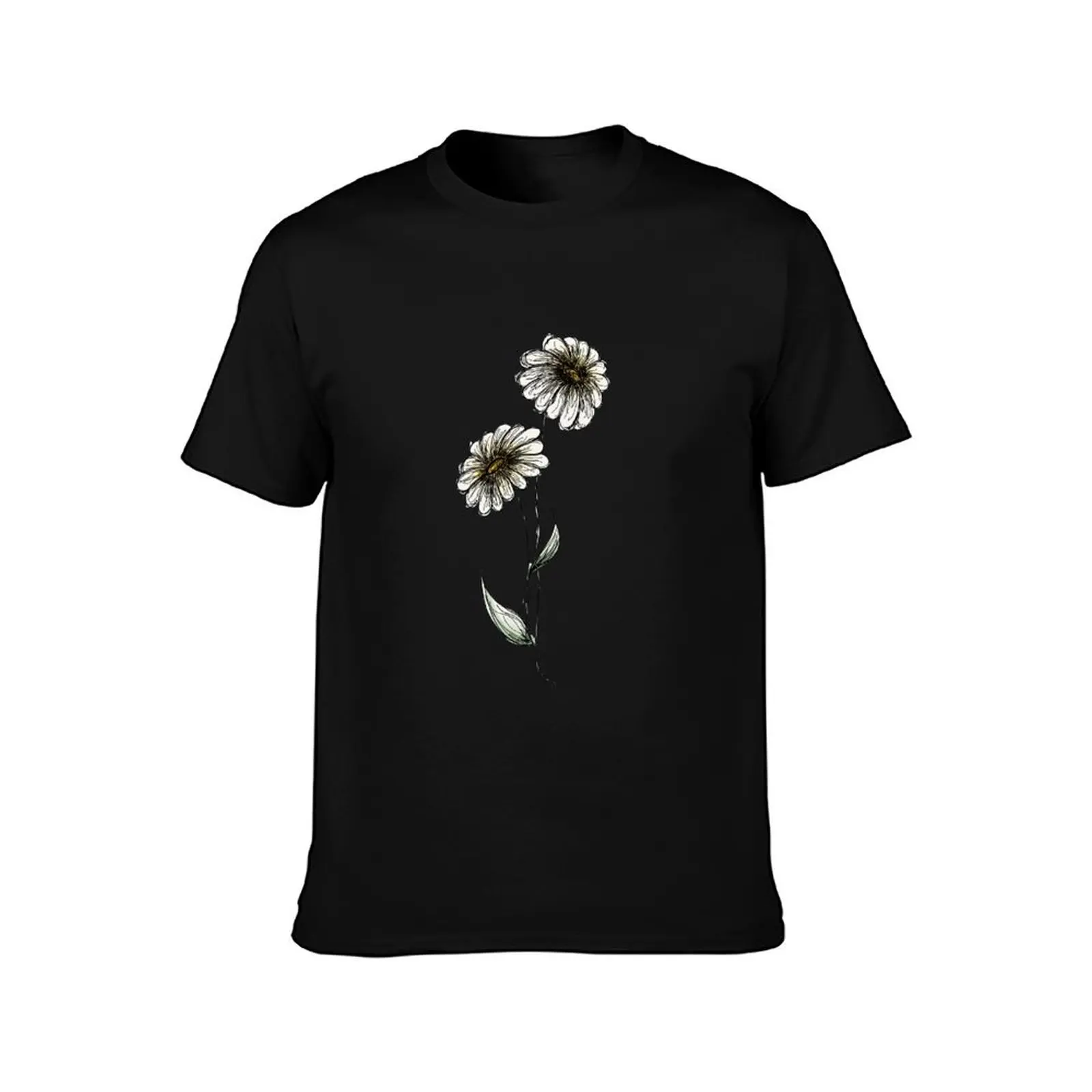 daisy pair T-Shirt Summer Casual Cotton Tee Oversized Streetwear Tops Vintage Graphic Print Loose Fit Short Sleeve