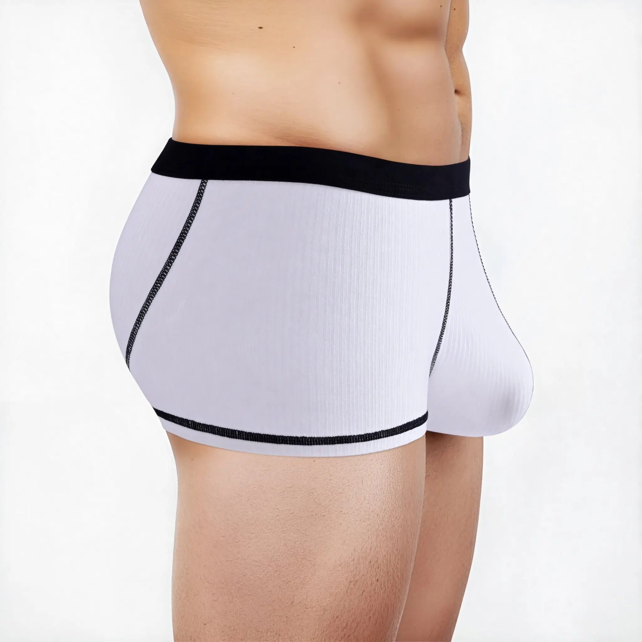 Men's underwear with large scrotal pocket and large stretch flat-leg pants - Image 2