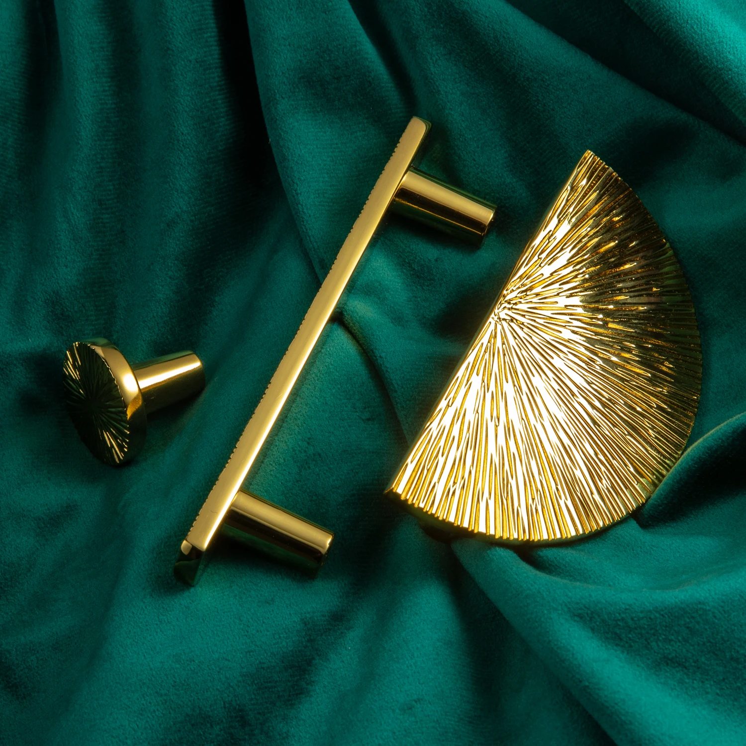 Semicircle Irregular Circle Knob French-style Creative Cabinet Knob and Pulls Half Moon Knobs Handmade Rich Gold  Kitchen Handle
