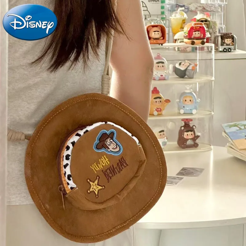 

Disneynew Cute Toys Story Вуди Ковбойская шляпа Сумка через плечо Мультяшная забавная сумка для мобильного телефона
