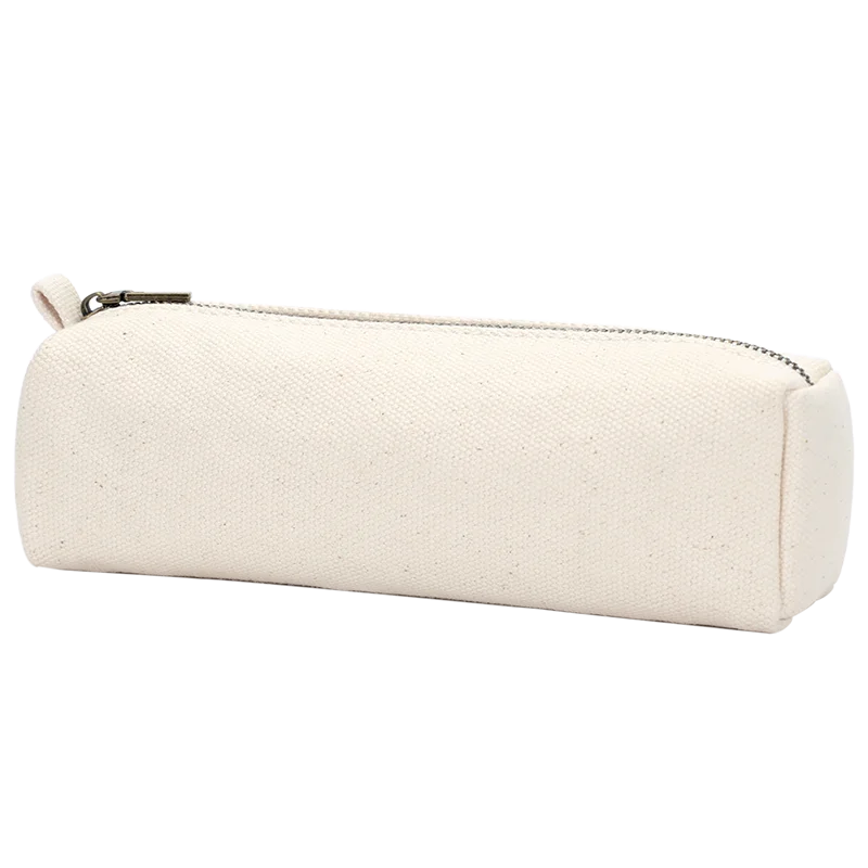 Solid canvas pencil case storage bag for convenient carrying and storage