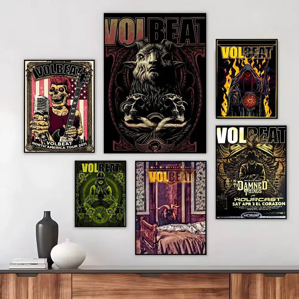 Volbeat Skull and Wings Design poster art HD canvas advanced aesthetic Printing Paper Wall Art for Living Room Home Decor