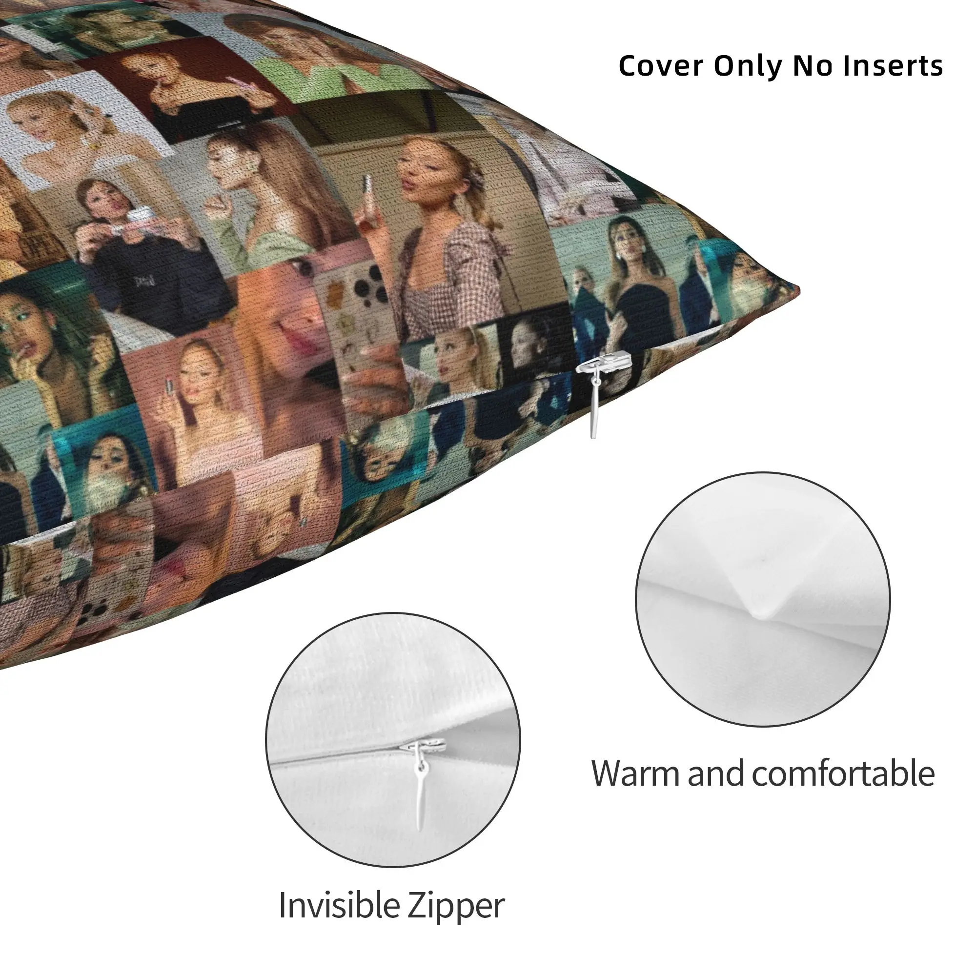 Soft Arianas Pop Singer Grandes Pillowcase Polyester Cushion Cover Decorative Sunshine Pillow Case Cover Seat Zippered