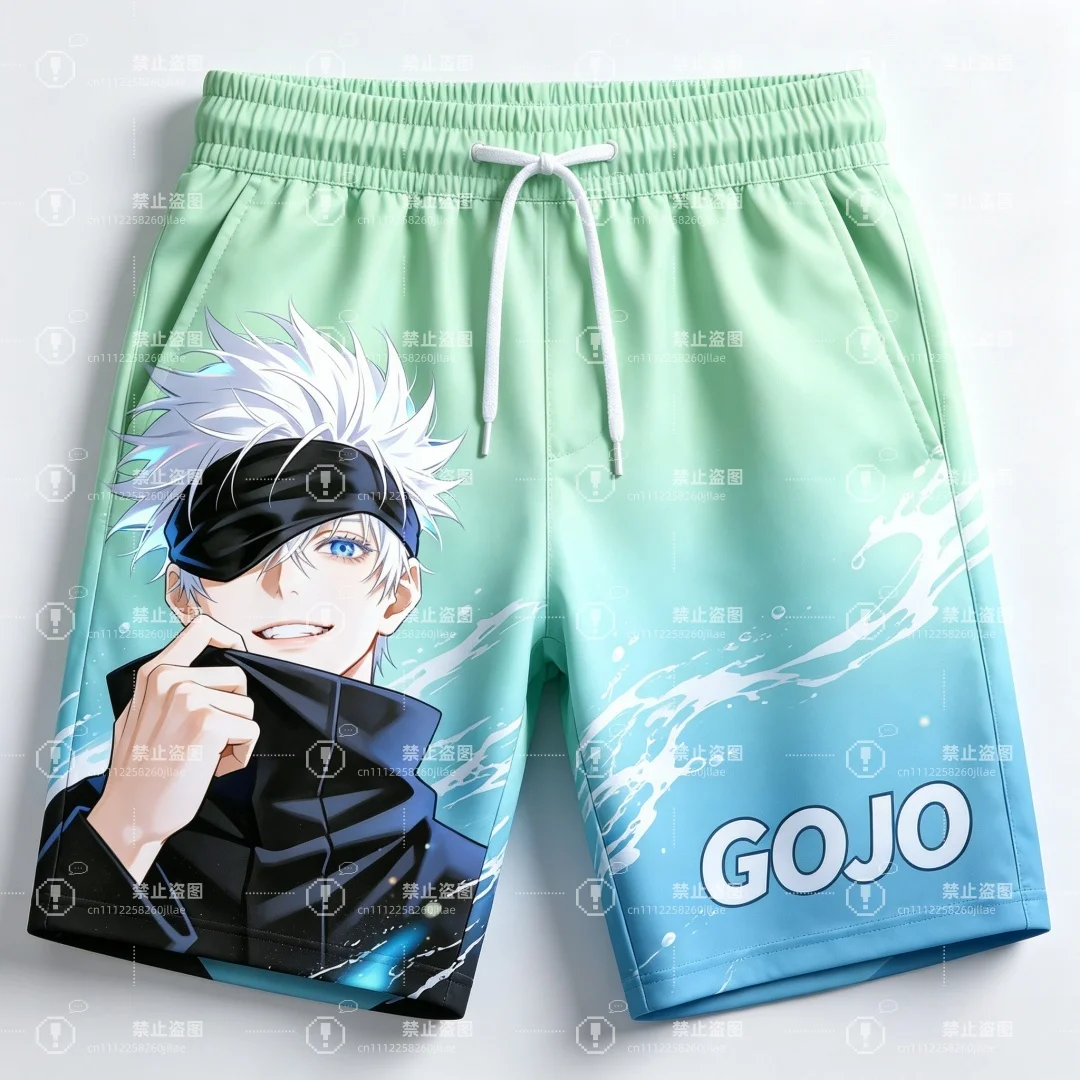 2026 Jujutsu Kaisen Gojo Satoru 3D Print Men's Shorts Summer Quick Dry Board Shorts Anime Casual Sports Short Pants Breathable