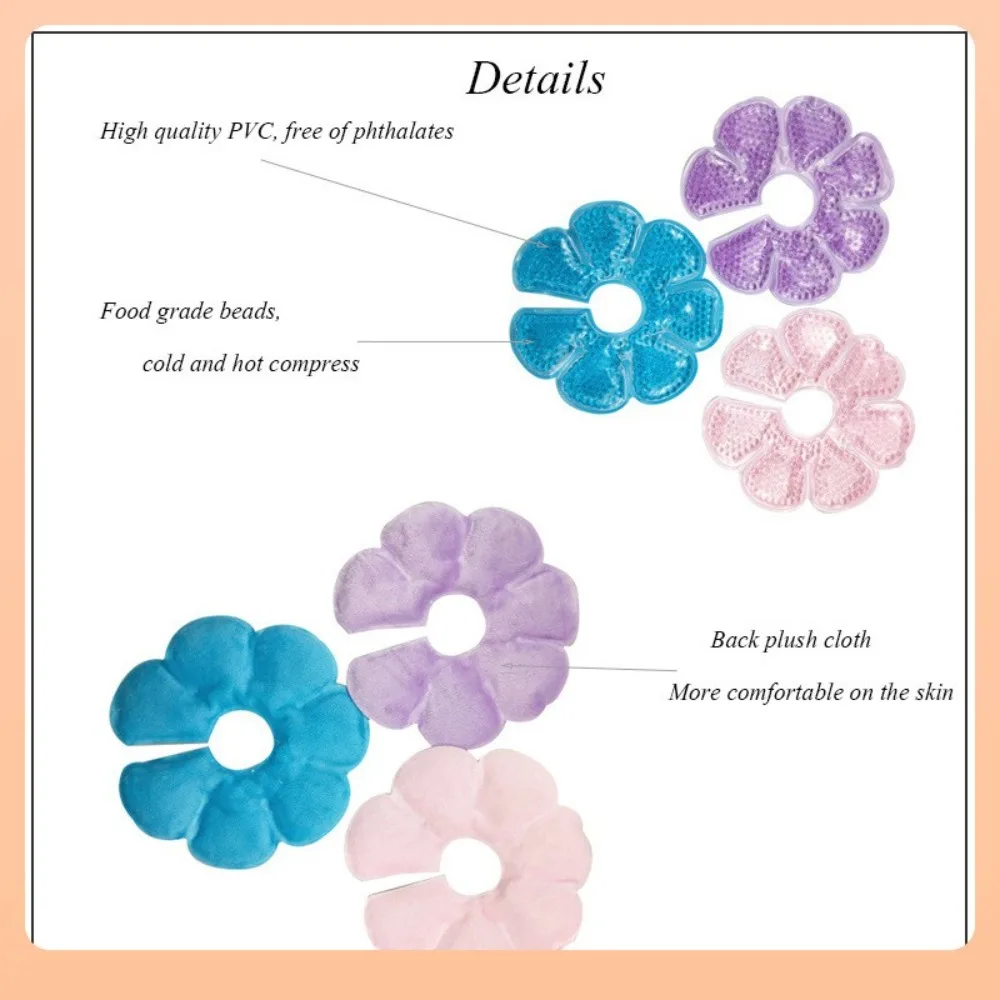 2pcs Petal Design Breast Pads Ice Compress Ice Pack Breastfeeding Gel Pads Reusable Pain Relief Patch Postpartum Recovery