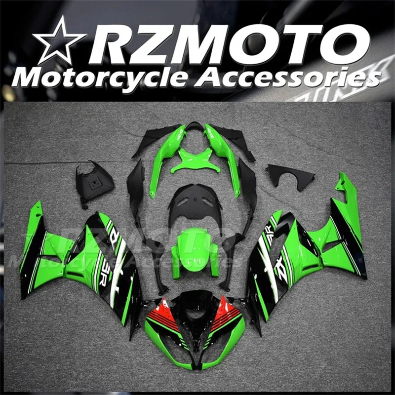 4Gifts Nuovo kit carene moto ABS adatto per KAWASAKI ZX6R 636 2009 2010 2011 2012 09 10 11 12 Set carrozzeria personalizzato verde rosso