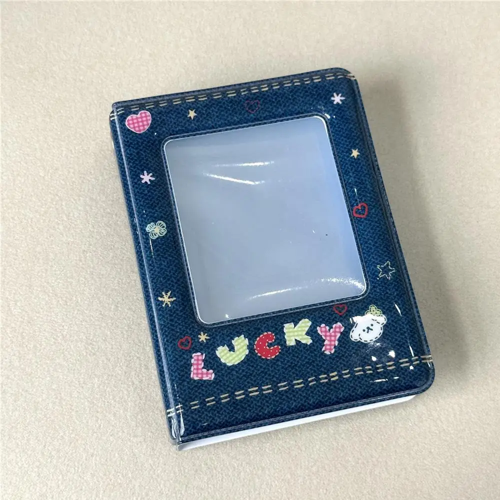 Retro Denim Photocard Holder 3 Inch 40 Slots Photo Album Square Hollow Out Photocard Binder Album For Photographs Collect Book