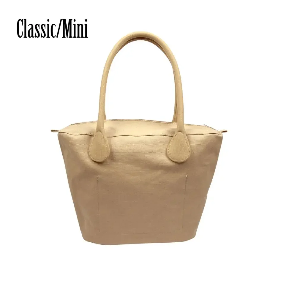 2024 New Long Short Round Canvas Fabric Handle with classic mini Insert inner pocket for Obag Classic Mini O Bag Women Handbag