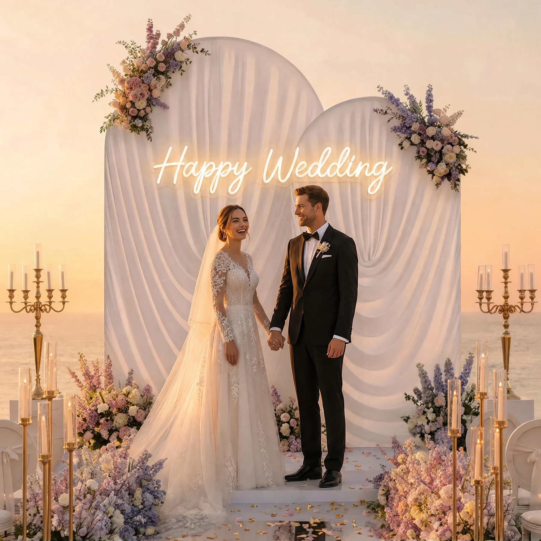 Wedding Draped Arch Backdrop Covers Multi‑Color for Baby Birthday Bridal Shower Wedding Ceremony Decor Background Photo Studio