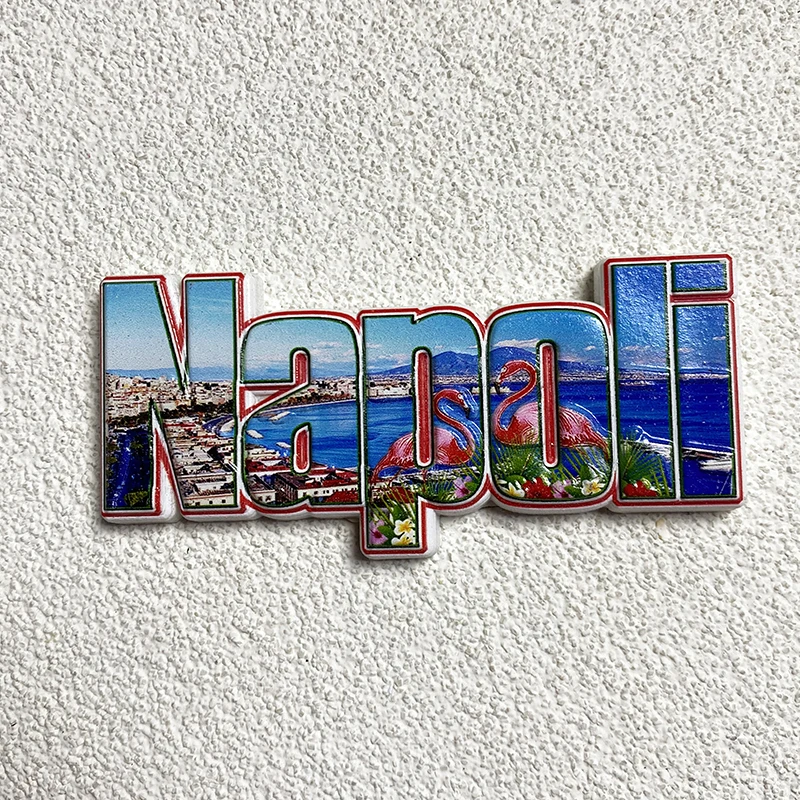 Naples i Travel Souvenirs Home Decor Items Collection Arts and Crafts Gifts Alphabet Flamingos 3D stereo Fridge magnets