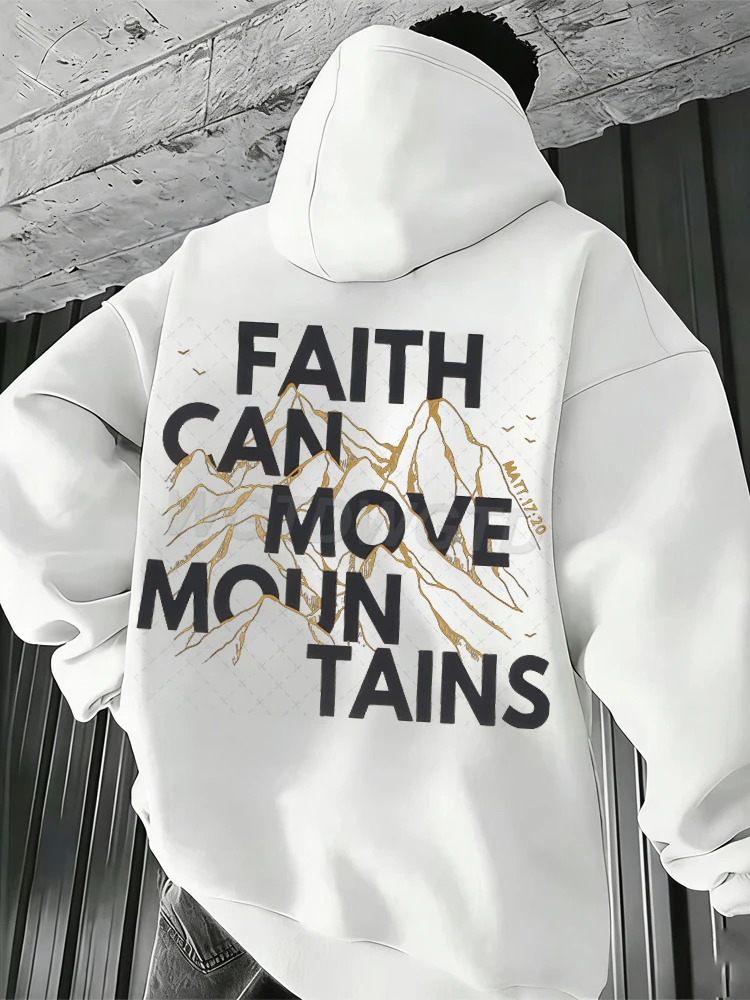 

Vintage Christianity Hoodies "Faith Can Move Mountains" Women Men Long Sleeve Outdoors Hoodie Fashion Bible Verses Jesus Hoody