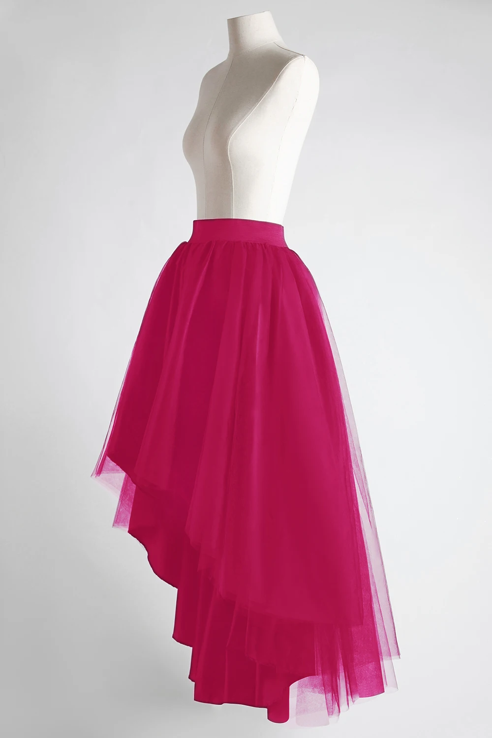 BABYONLINE Layered Tulle Skirt Tiered  Ruffles Asymmetrical Prom Skirt Halloween Gown Under Petticoat Casual Ball Party Outfit1 image 5