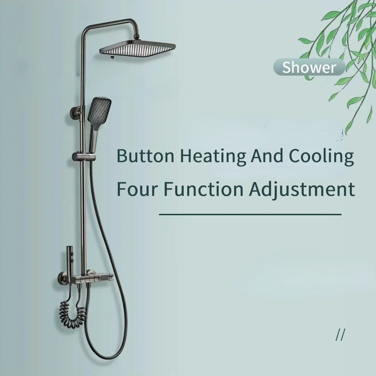 Smart Shower System Thermostat Head For Bathroom Brass Household Digital Display Set Wall Mount Atmosphere Rainfall shower