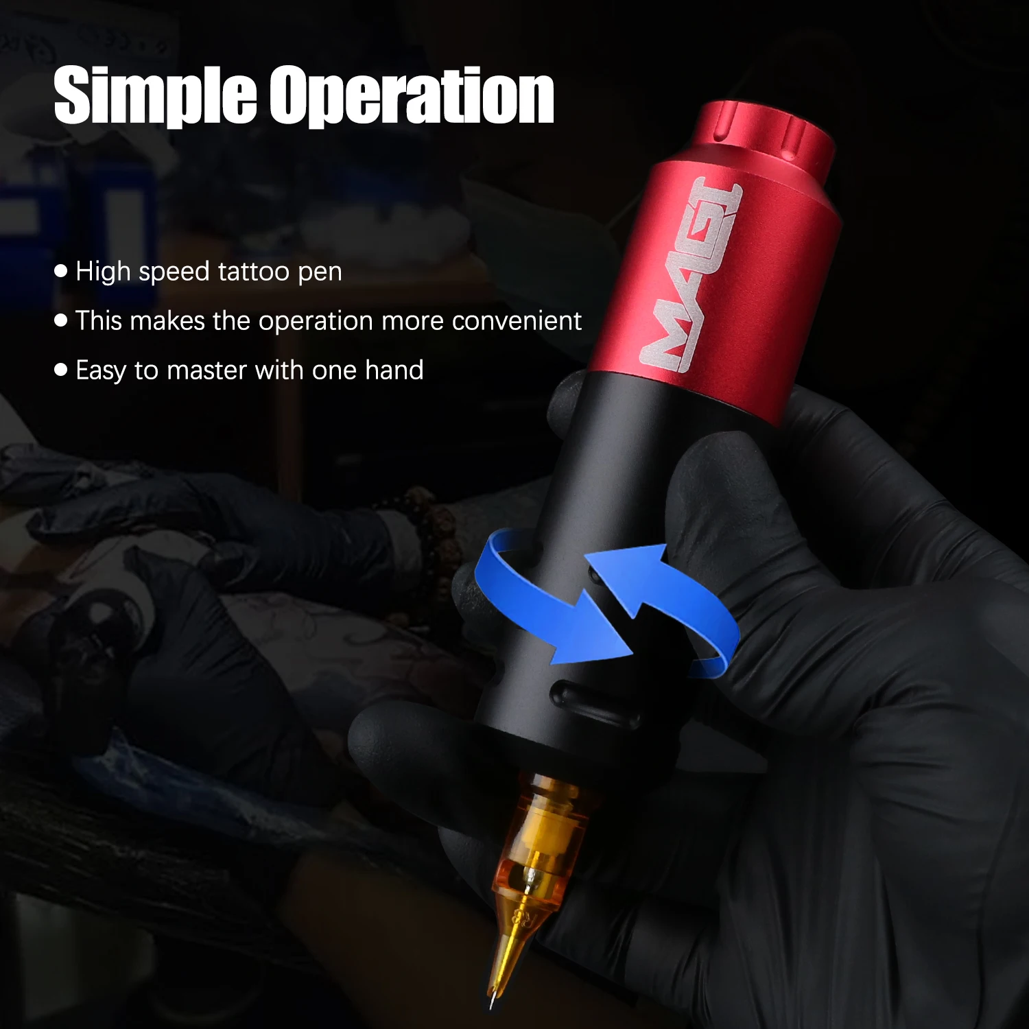 

MAGI High Speed Motor Rotary Tattoo Pen RCA Interface Tattoo Machine for Eyebrow Lip Eyeliner & Body Tattoo Supplies