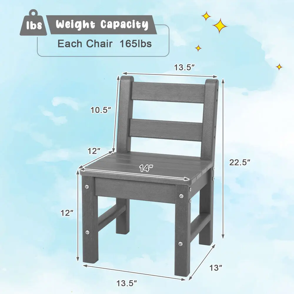 Costway 2 szt. Krzesła dla dzieci kryty odkryty Heavy-Duty All-Weather krzesło do nauki dzieci