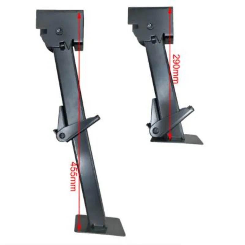 - Trailer-type RV outriggers, drag-type feet, folding support B-leg jack