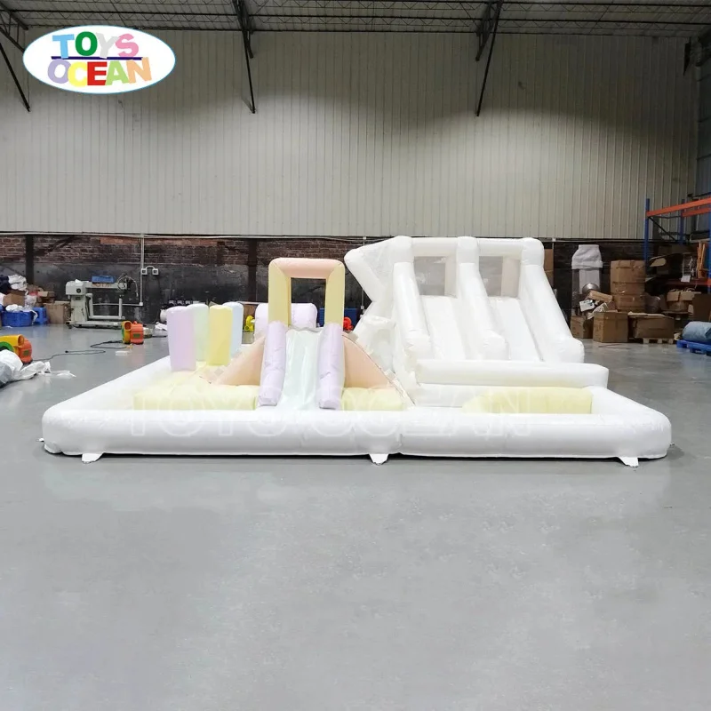 Hot Selling Soft Play Party Equipment Splash Pad Inflatable Bounce Slide Obstacle Race Water Park for Kids