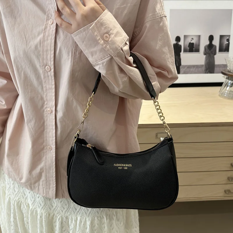 Cherry Pendant Crossbody Bag for Women PU Leather Crescent Bag Adjustable Strap Underarm Bag Closure Handbag for Work Travel image 2