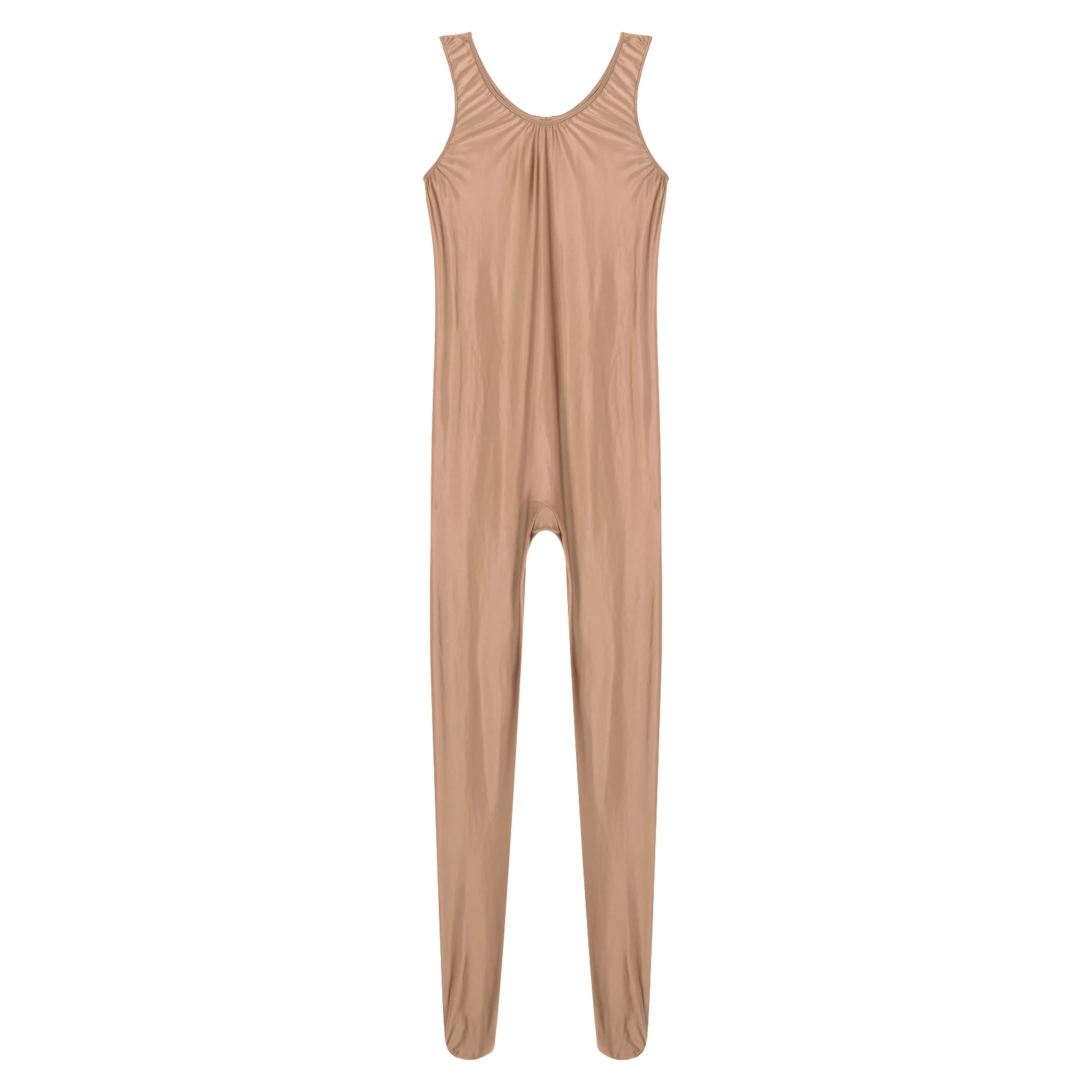 Damen-Badeanzug Zentai-Jumpsuit Lingerie Ganzkörper-Bodysuit Sport Fitness Footed Unitard Einfarbig Rundhals-Bodystocking – Detail 35